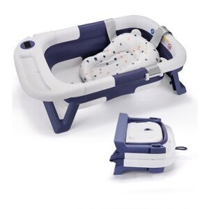 Foldable Baby Bath Tub for Infants to Toddler, Anti-Slip Portable Travel Shower